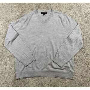 Women's Banana Republic‎ Merino Wool Long Sleeve Sweater Gray Office Career XL